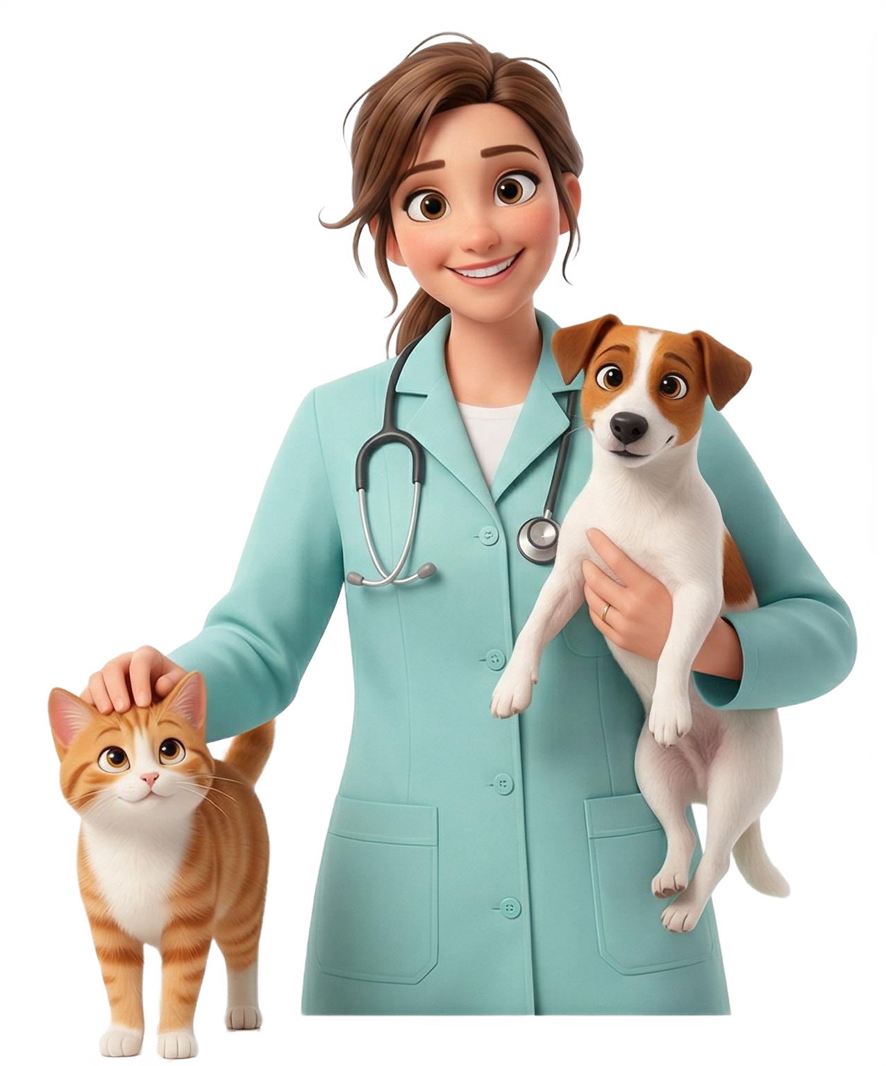 Doctor veterinario con mascota